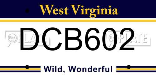 DCB602 West Virginia License Plate