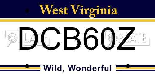 DCB60Z West Virginia License Plate