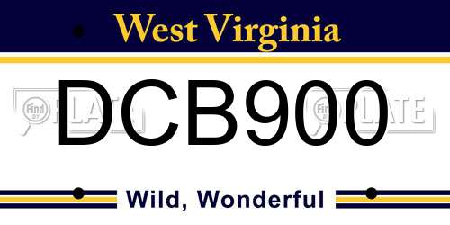 DCB900 West Virginia License Plate