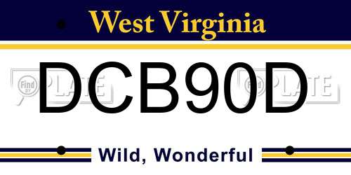 DCB90D West Virginia License Plate