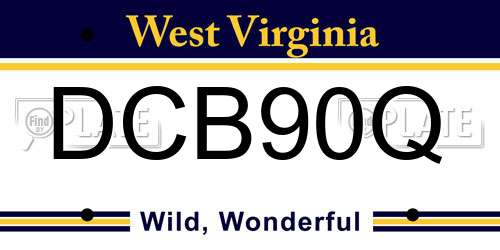 DCB90Q West Virginia License Plate
