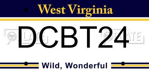 DCBT24 West Virginia License Plate