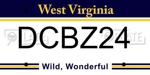 DCBZ24 West Virginia License Plate