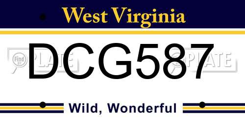 DCG587 West Virginia License Plate