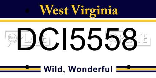 DCI5558 West Virginia License Plate