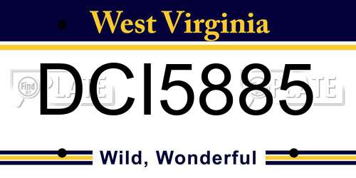 DCI5885 West Virginia License Plate
