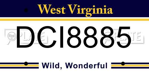DCI8885 West Virginia License Plate