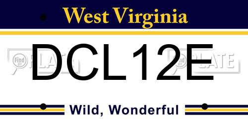 DCL12E West Virginia License Plate