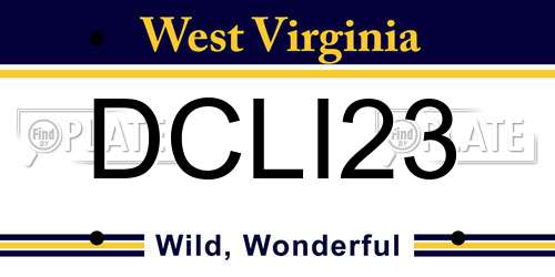 DCLI23 West Virginia License Plate