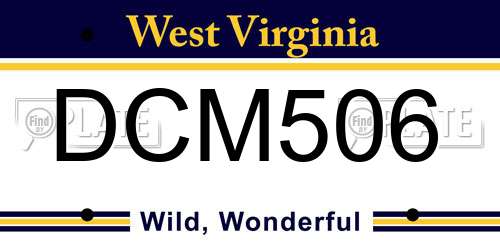 DCM506 West Virginia License Plate
