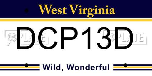 DCP13D West Virginia License Plate