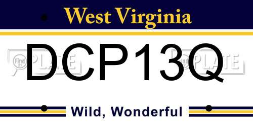 DCP13Q West Virginia License Plate