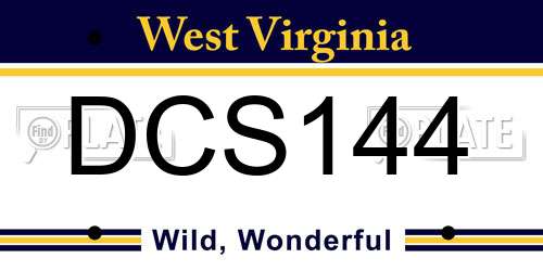 DCS144 West Virginia License Plate
