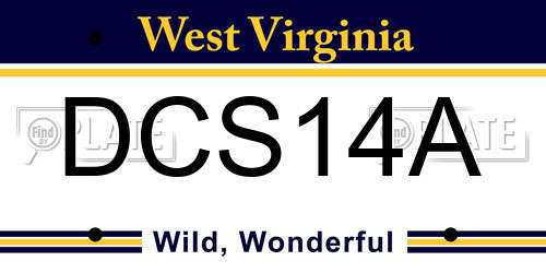 DCS14A West Virginia License Plate