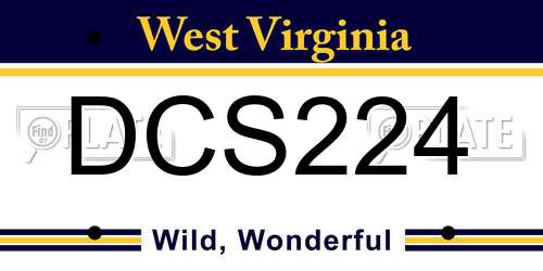 DCS224 West Virginia License Plate