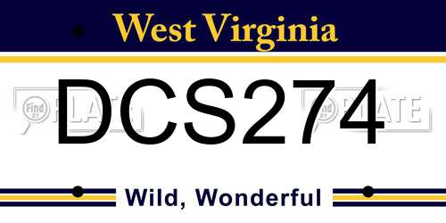 DCS274 West Virginia License Plate