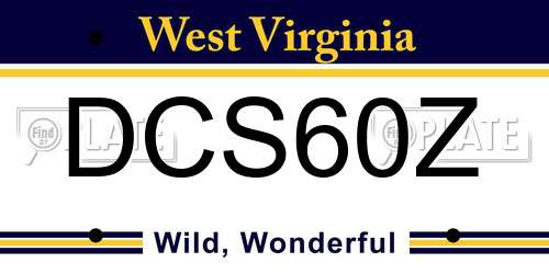 DCS60Z West Virginia License Plate