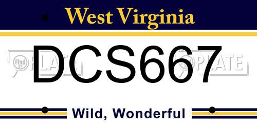 DCS667 West Virginia License Plate