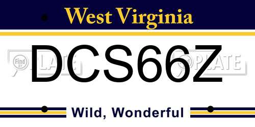 DCS66Z West Virginia License Plate