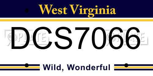 DCS7066 West Virginia License Plate