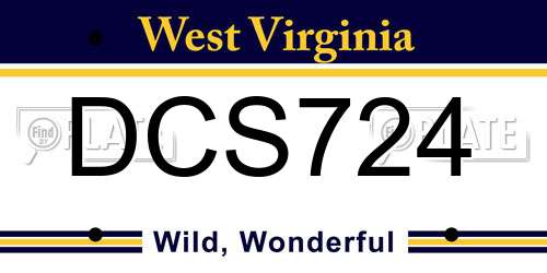 DCS724 West Virginia License Plate