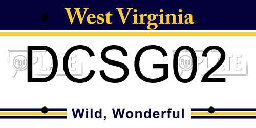 DCSG02 West Virginia License Plate