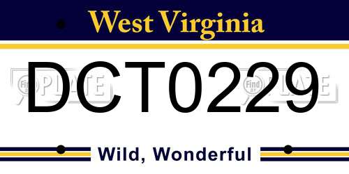 DCT0229 West Virginia License Plate