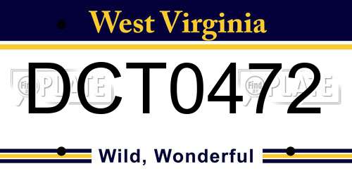 DCT0472 West Virginia License Plate