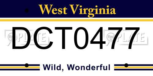 DCT0477 West Virginia License Plate