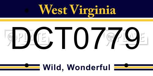 DCT0779 West Virginia License Plate