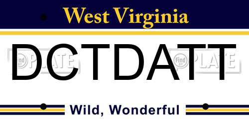 DCTDATT West Virginia License Plate