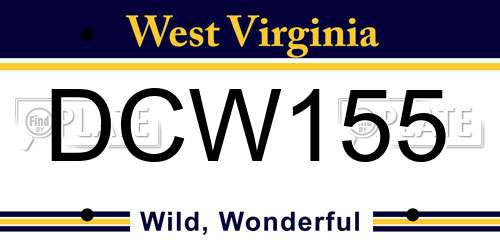 DCW155 West Virginia License Plate