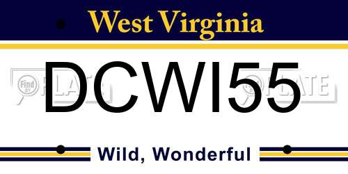 DCWI55 West Virginia License Plate