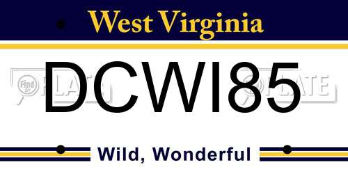 DCWI85 West Virginia License Plate