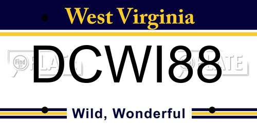 DCWI88 West Virginia License Plate