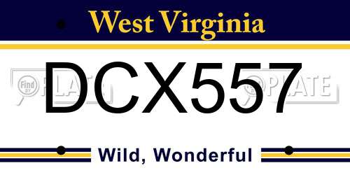 DCX557 West Virginia License Plate
