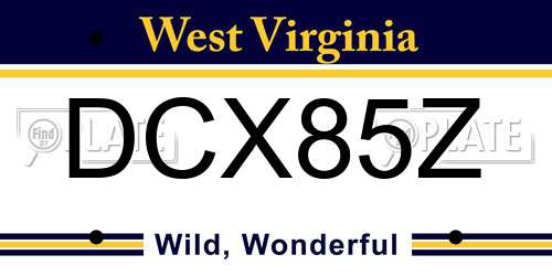 DCX85Z West Virginia License Plate
