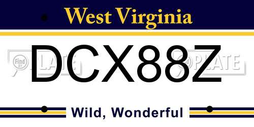 DCX88Z West Virginia License Plate