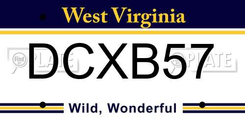 DCXB57 West Virginia License Plate