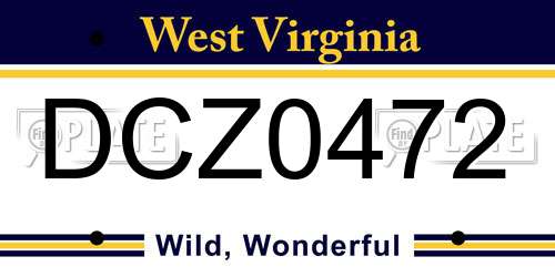 DCZ0472 West Virginia License Plate
