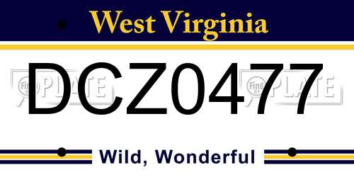 DCZ0477 West Virginia License Plate