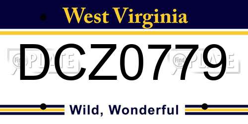 DCZ0779 West Virginia License Plate