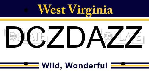 DCZDAZZ West Virginia License Plate