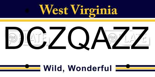 DCZQAZZ West Virginia License Plate