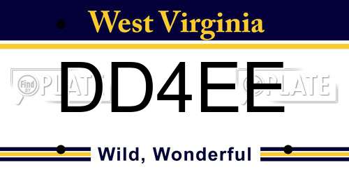 DD4EE West Virginia License Plate