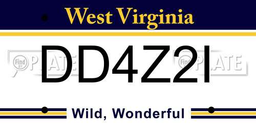 DD4Z2I West Virginia License Plate