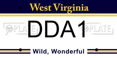 DDA1 West Virginia License Plate