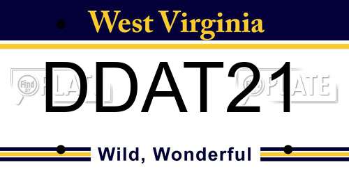 DDAT21 West Virginia License Plate