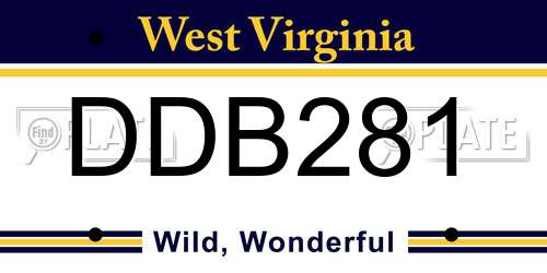 DDB281 West Virginia License Plate