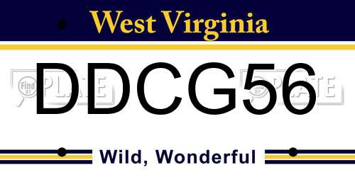 DDCG56 West Virginia License Plate
